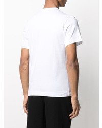 T-shirt à col rond imprimé blanc et vert Comme des Garcons Homme Deux