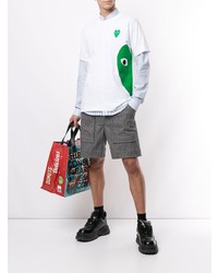 T-shirt à col rond imprimé blanc et vert Comme Des Garcons Play