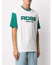 T-shirt à col rond imprimé blanc et vert Martine Rose