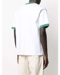T-shirt à col rond imprimé blanc et vert Drôle De Monsieur
