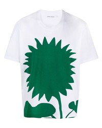 T-shirt à col rond imprimé blanc et vert Craig Green