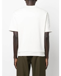 T-shirt à col rond imprimé blanc et vert Giorgio Armani