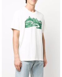 T-shirt à col rond imprimé blanc et vert adidas