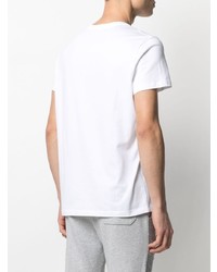 T-shirt à col rond imprimé blanc et vert Balmain