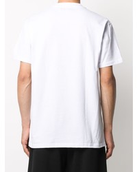 T-shirt à col rond imprimé blanc et vert DUOltd