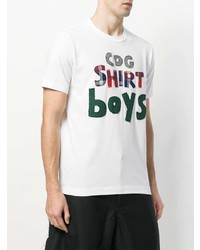 T-shirt à col rond imprimé blanc et vert Comme Des Garçons Shirt Boys