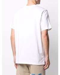 T-shirt à col rond imprimé blanc et vert Nike