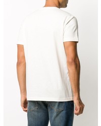 T-shirt à col rond imprimé blanc et vert Diesel