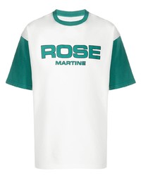 T-shirt à col rond imprimé blanc et vert Martine Rose