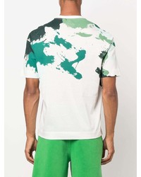 T-shirt à col rond imprimé blanc et vert Emporio Armani
