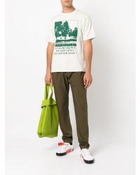 T-shirt à col rond imprimé blanc et vert Reese Cooper® 