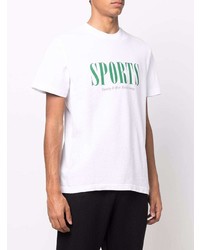 T-shirt à col rond imprimé blanc et vert Sporty & Rich