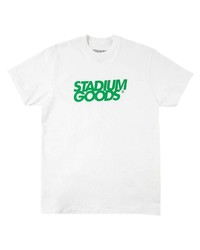 T-shirt à col rond imprimé blanc et vert Stadium Goods