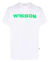 T-shirt à col rond imprimé blanc et vert Walter Van Beirendonck