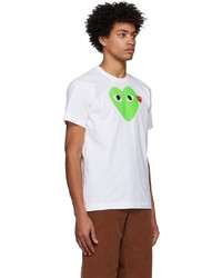 T-shirt à col rond imprimé blanc et vert Comme Des Garcons Play