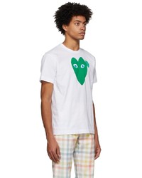 T-shirt à col rond imprimé blanc et vert Comme Des Garcons Play