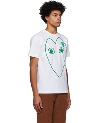 T-shirt à col rond imprimé blanc et vert Comme Des Garcons Play