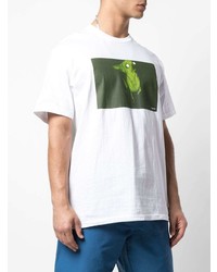 T-shirt à col rond imprimé blanc et vert Supreme