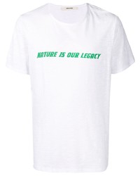 T-shirt à col rond imprimé blanc et vert Zadig & Voltaire
