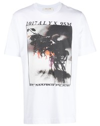 T-shirt à col rond imprimé blanc 1017 Alyx 9Sm