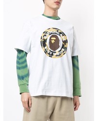 T-shirt à col rond imprimé blanc A Bathing Ape