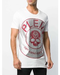 T-shirt à col rond imprimé blanc Philipp Plein