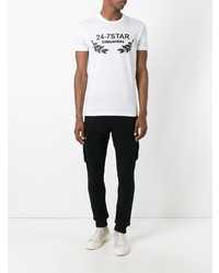 T-shirt à col rond imprimé blanc DSQUARED2