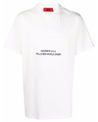 T-shirt à col rond imprimé blanc 424