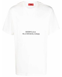 T-shirt à col rond imprimé blanc 424