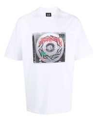 T-shirt à col rond imprimé blanc 44 label group