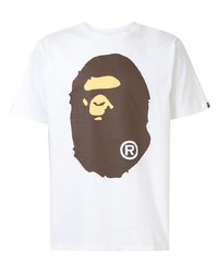 T-shirt à col rond imprimé blanc A Bathing Ape