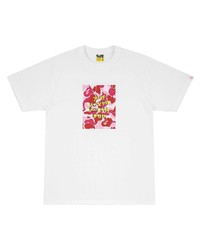 T-shirt à col rond imprimé blanc A Bathing Ape