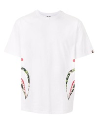 T-shirt à col rond imprimé blanc A Bathing Ape