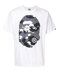 T-shirt à col rond imprimé blanc A Bathing Ape