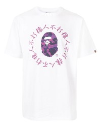 T-shirt à col rond imprimé blanc A Bathing Ape