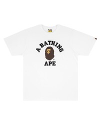 T-shirt à col rond imprimé blanc A Bathing Ape