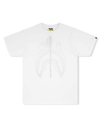 T-shirt à col rond imprimé blanc A Bathing Ape