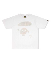 T-shirt à col rond imprimé blanc A Bathing Ape