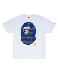 T-shirt à col rond imprimé blanc A Bathing Ape