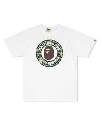 T-shirt à col rond imprimé blanc A Bathing Ape