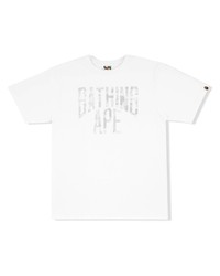 T-shirt à col rond imprimé blanc A Bathing Ape