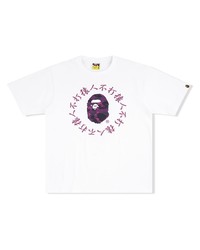 T-shirt à col rond imprimé blanc A Bathing Ape