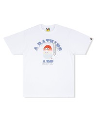 T-shirt à col rond imprimé blanc A Bathing Ape