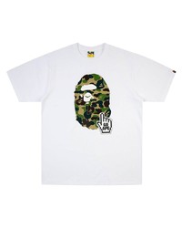 T-shirt à col rond imprimé blanc A Bathing Ape