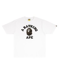 T-shirt à col rond imprimé blanc A Bathing Ape