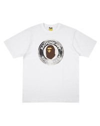 T-shirt à col rond imprimé blanc A Bathing Ape