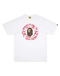 T-shirt à col rond imprimé blanc A Bathing Ape