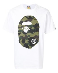 T-shirt à col rond imprimé blanc A Bathing Ape