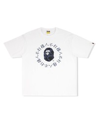 T-shirt à col rond imprimé blanc A Bathing Ape