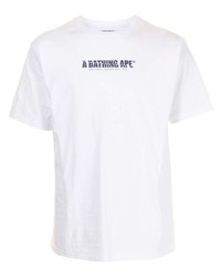 T-shirt à col rond imprimé blanc A Bathing Ape